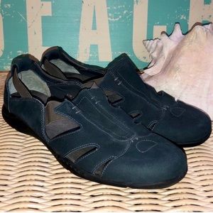 Aerosoles Leather Slip-on Black Sneaker Sandals, Size 8.5